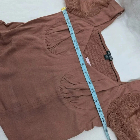 Wild Fable lace crop top, mauve brown, dusty roswomen's size small T29 - Picture 8 of 9